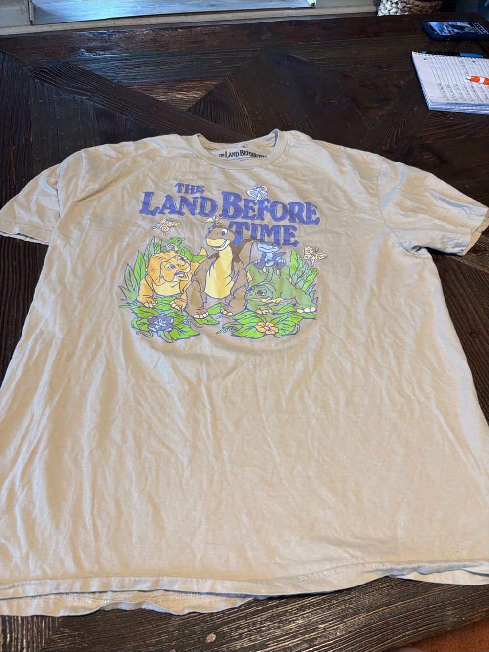 The Land Before Time Graphic T‑Shirt — Cream with Colorful Print